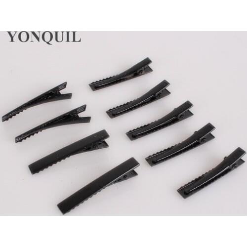 56MM Girls Hairclips 100Pcs/Lot Black New Prong Barrettes & Brooch Clips Finding Alligator Hairpins Crocodile Clips Free Ship