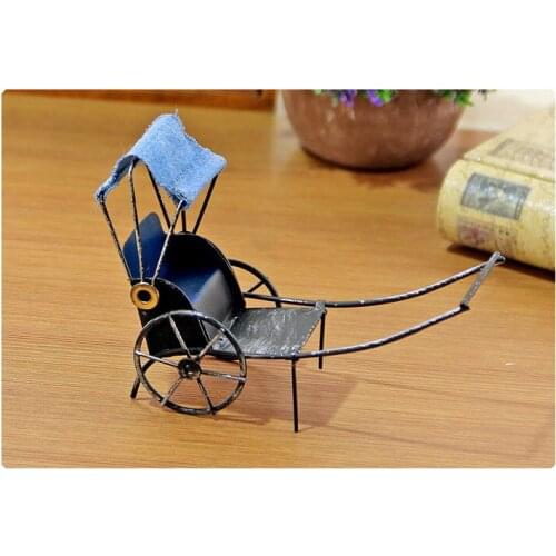 1PC Festival Gift Retro Rickshaws Model Iron Home Furnishing Creative Home Furnishing Office Desktop Decoration JL 102