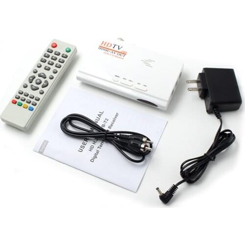 1080P HDMI DVB-T DVB-T2 TV Tuner Receiver TV Set-top Box Digital Terrestrial HDMI/AV OUT for PC LCD CRT Monitors