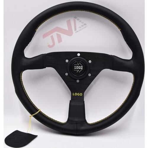 14inch Microfiber Leather Race Steering Wheel with Horn Button for Game Car Part Turning Wheel