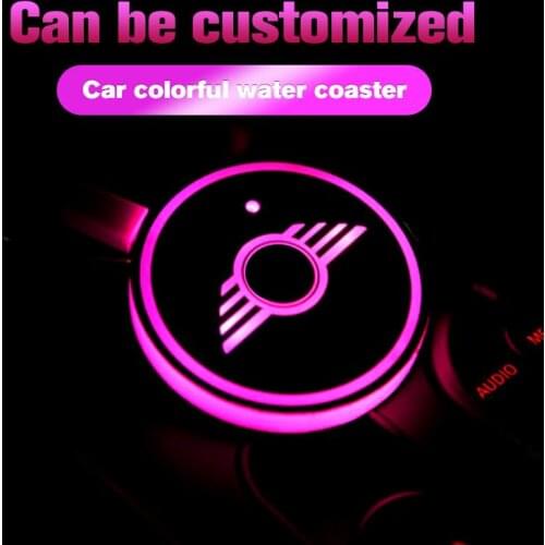 2Pcs Led Car Logo Cup lights For Acura Audi Acura BENZ Honda Hyundai Renault Luminous Coaster Accessories water Led cup light