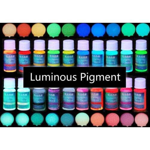 20 Colors Glowing in Dark Epoxy Resin Pigment Kit Luminous Colorant Liquid Resin Dye Jewelry Making
