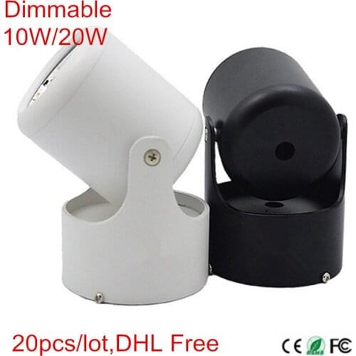 20Pcs 10W 20W Super Bright Spot light 180 Degree Rotation Ceiling Lamp LED Down Light 85-265V Dimmable Surface Led Downlights