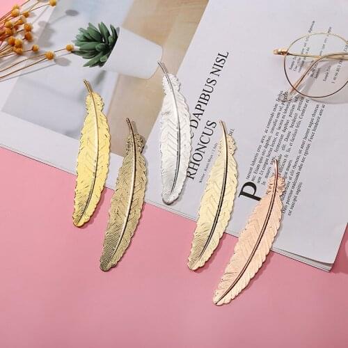 20pcs Chinese Style Feather Bookmark for Books Stainless Steel Book Accessories School Stationery Items Girl Teacher Gift Cute