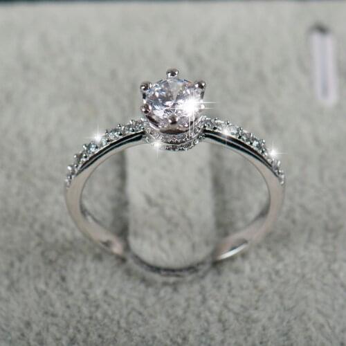 2021 NEW design Fashion Jewelry Luxury Women Engagement ring 925 sterling Silver 5A Zircon Wedding crown Rings