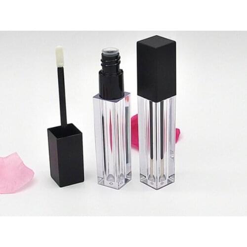 100pcs7ML Clear Square Plastic Lip Gloss Tubes Empty Lipgloss Sample Container Cosmetic Lip Glaze Packaging Bottle#31659