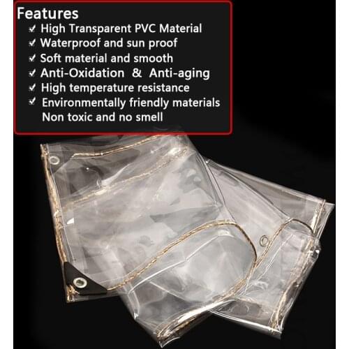 450gsm Garden Sun Room Transparent PVC Tarpaulin Rainproof Cloth Balcony Greenhouse Succulent Plants Thickening Awning Tarp