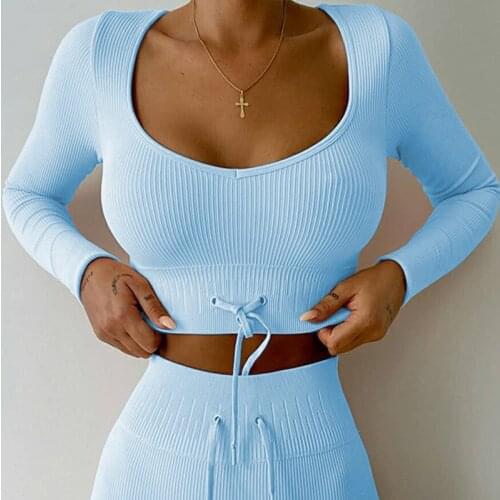 SeamlessYoga Set Women Suit 2 Piece Womens Tracksuit Crop Top Bra Leggings Female Fitness Workout Outfit Clothes Sport Gym Wear