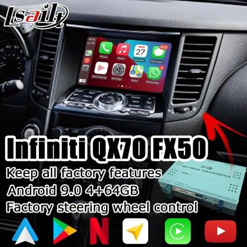 Android / carplay interface box for Infiniti QX70 FX37 FX50 FX 2010-17 with QX50 QX60 QX80 video interface GPS navigation Lsailt
