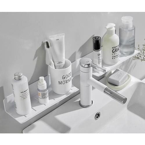 30-50cm Bathroom Accessories Wall-Mounted Faucet Cosmetic Storage Rack Mirror Front Shelves