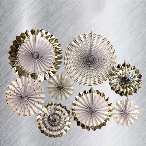 Bronzing handmade paper folding fan 3D drawing flower school paper folding fan decoration wedding color folding fan supplies