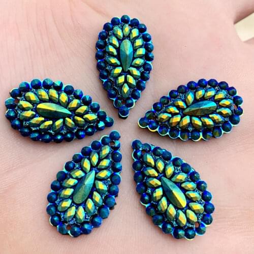 30pcs 16*28mm Flatback Resin Water drop Rhinestones Stone Beads Scrapbooking crafts Jewelry Accessories -B347*3