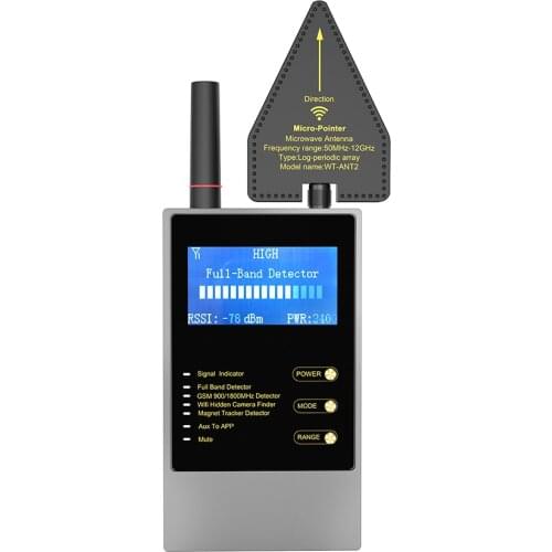 Bug Detector RF Signal Detector Anti Tracking Strong Magnetic Detector for Wireless Audio Bug GPS Camera Detector Finder