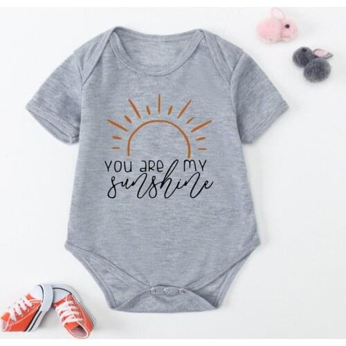 New Arrive White Newborn Romper Outfits SUNSHINE Letters Print Infant Jumpsuits 0-24Months Summer Clothes Kids Onesies Tees