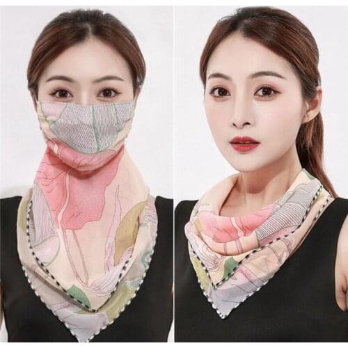 Breathable Women Sun Protection Print Face Scarf Dustproof Outdoor Protection Neck Scarf Face Washable Toiletry Kits In Stock