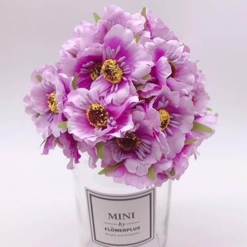 6pcs 3.5cm mini silk cherry artificial poppy bouquet DIY handmade tattoo wreath scrapbook wedding decoration craft fake flower