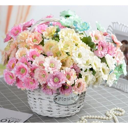 10 head Simulation Daisy Flower Silk Artificial Chrysanthemum Flowers DIY Bouquet Home Wedding Office Party garden Decor