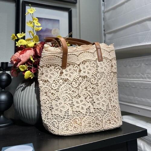 Summer Girl Lace Shoulder Bag Women Handbag Female Tote Bags Big Capacity Foldable Travel Beach Bag Female Crossbody Bag Handbag