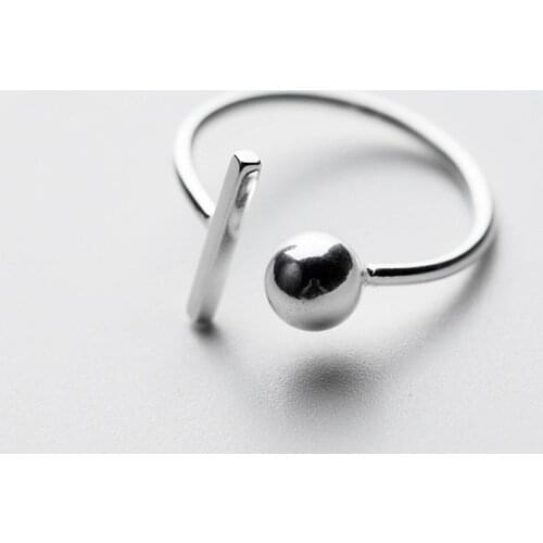 Punk 925 Sterling Silver Adjustable Round Ball Rings For Women Wedding Birthday Party Creative Fashion Jewelry jz367