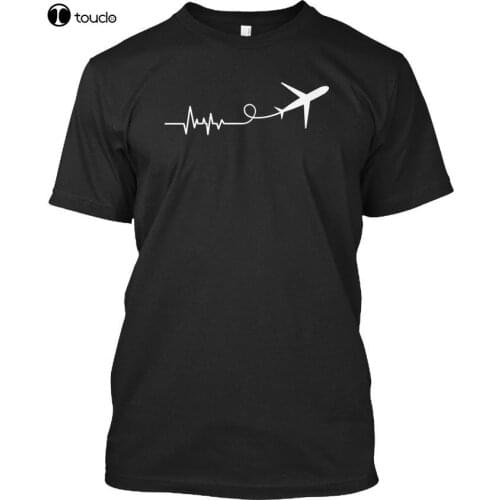 2019 Short Sleeve O-Neck Tops Tees Men 100% Cotton Aviator Heartbeat Christmas Xmas Pilot Stylisches Hip Hop Tshirts