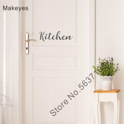 Makeyes Kitchen Door Sticker Decal Vinyl Word Quotes DIY Wall Decals Kitchen Wall Decor Adhesive Removable Home Decoration Q017