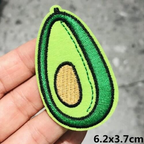 1Pcs Fruit Green Avocado Embroidery Sew On Patches Applique Badge Craft Embroidered DIY For Clothes Trousers Clothing Sticker