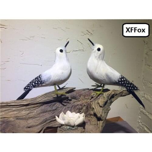 A pair of real life white bird models foam&feather pearl bird toys gift about 20cm xf0606
