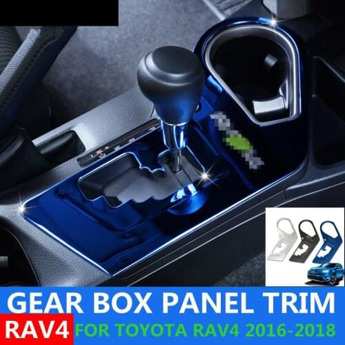 Stainless Steel New Style Stalls Interior Gear Box Panel Cover Trim 1 Piece For Toyota Rav4 Rav 4 2016 2017 2018