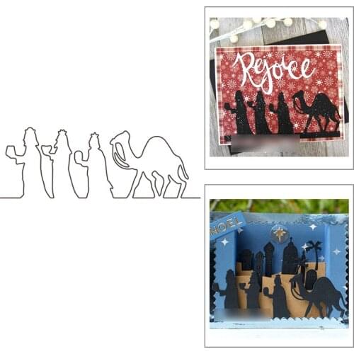 2021 New Man and Camel Shadow Metal Cutting Dies For DIY Craft Making Greeting Card Album Paper Scrapbooking No Clear Stamps Set