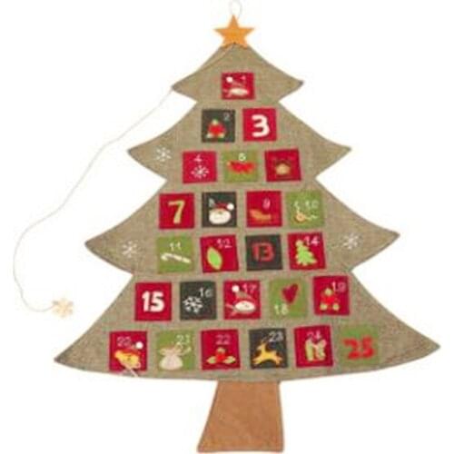 Hanging Linen Advent Calendars Christmas Decorations Santa Claus Calendar Hotel Family Pendant Christmas Decorations for Home