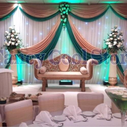 Luxury wedding backdrops ,wedding stage drape color can be customed stage backdrops wedding stage decoration
