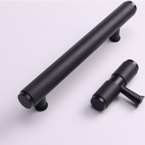 96mm Black Aluminum Alloy Handles Wardrobe Cupboard Dresser Drawer Glass Door Handle Pull Knobs Furniture Hardware Accessories