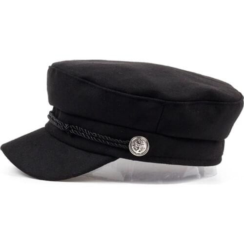 VORON new navy Cap Hat Female Winter Hats For Women Men Ladies Army Militar Hat wool Visor Black Cap Sailor Hat Bone Male