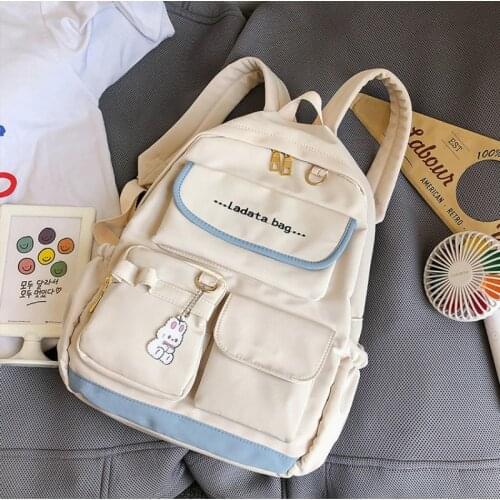 New school bag woman bag junior high school student backpack high school leisure waterproof all-match backpack female nylon bag