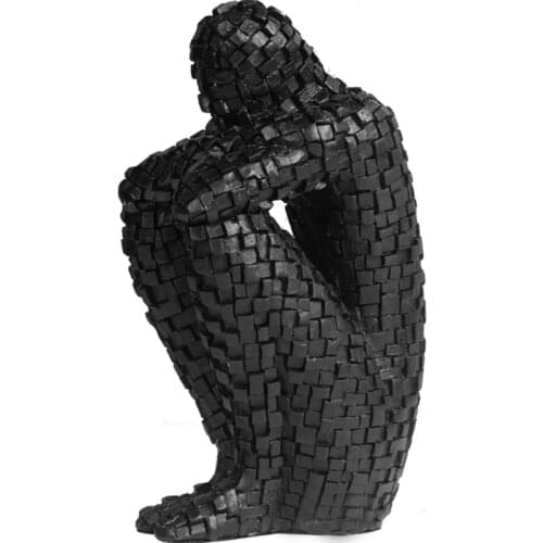 Modern Creative Abstract Thinker Sculpture Resin Figurine Characters Model Crafts Ornament Statue Home Living Room Desktop N0PA