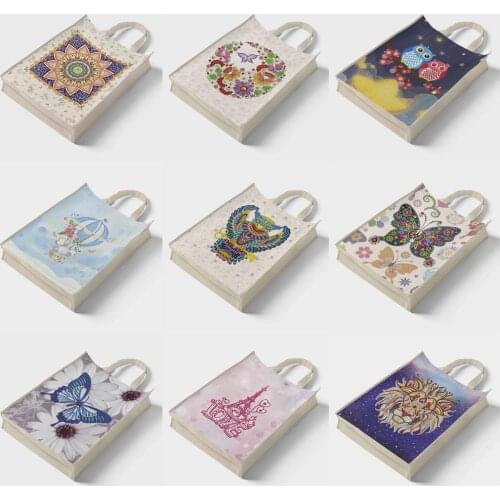 DIY Diamond Painting Handbag Mosaic Drill Reusable Eco-friendly Shopping Storage Bags Foldable Grocery Tote Home Organizer Gift