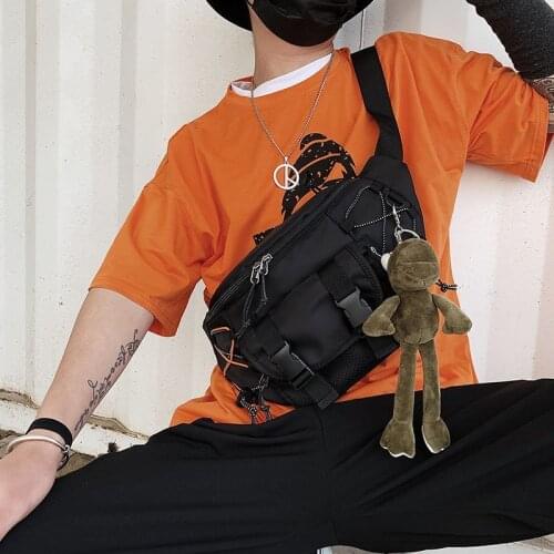 Casual Waist Bag Men Chest Bag Nylon Solid Color Unisex Male Crossbody Bags Men Belt Pack Boy Travel Pouch Hip Waist Pack