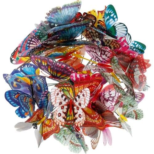 Luminous Butterfly Stakes Garden Dragonflies Sticks Ornaments Waterproof Colorful Butterfly Decor Party Supplies Indoor Outdoor