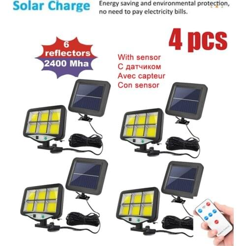 4pcs seperable Outdoor Solar LED Street Light IP65 Waterproof Wall Lamp Remote Control Upgrad Lantern Garden Square Highway Enha