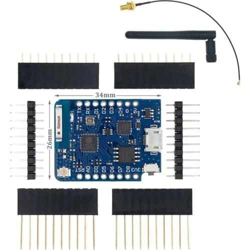 WEMOS D1 Mini Pro 4M 16M Bytes External Antenna Connector NodeMCU Based ESP8266 ESP-8266EX CP2104 WIFI Development Board Micro