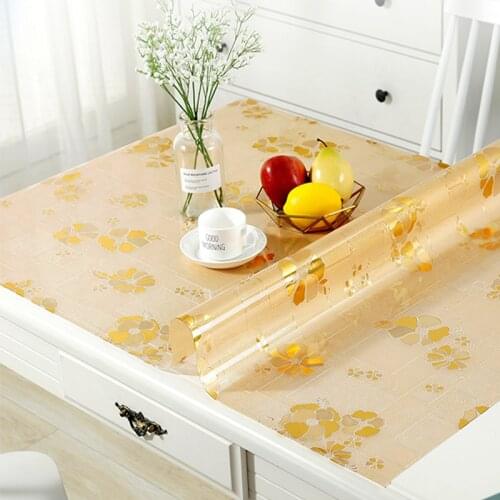 Waterproof PVC Tablecloth Transparent Rectangle Table cloth Table Cover Mat Kitchen Pattern Oilproof cloth Glass Square Plastic
