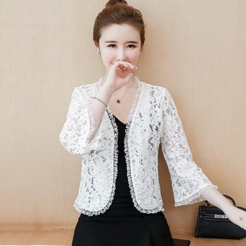 Women Lace Beading Jackets Spring Autumn Casual Long Sleeve Trim Slim Streetwear Coat Female Summer Bomber Office Outwears 4XL