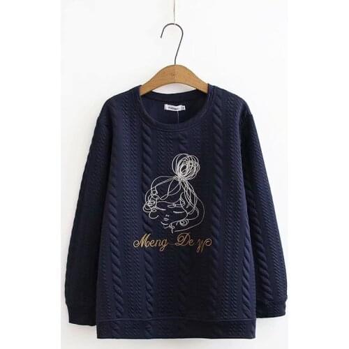 Plus Size Womens Hoodies Embroidery Casual Tops Vintatage Oversized Outwear women sweatshirt hoodies women