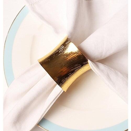 1PC Simple Gold Wide Metal Napkin Ring Napkin Elegant Western Buckle Christening Bangle Christmas Wedding Party Supplies