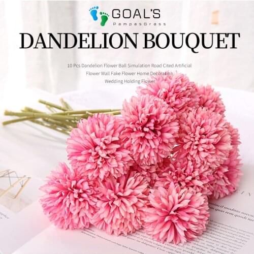10 Pcs Dandelion Flower Ball Simulation Road Cited Artificial Flower Wall Fake Flower Home Decoration Wedding Holding Flower