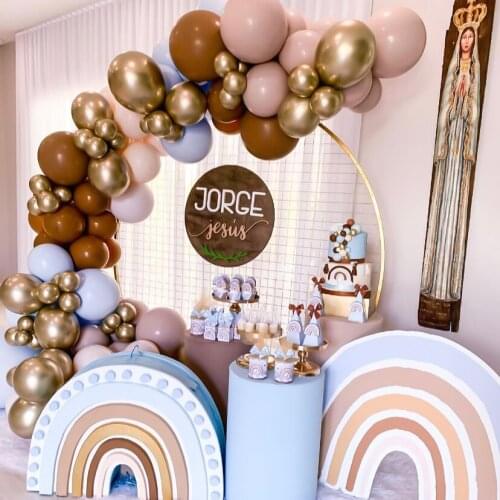 102pcs/lot Coffee Brown Balloons Garland Arch Kit Retro Pink Latex Balloon Backdrop Birthday Party Wedding Valentines Day Decor