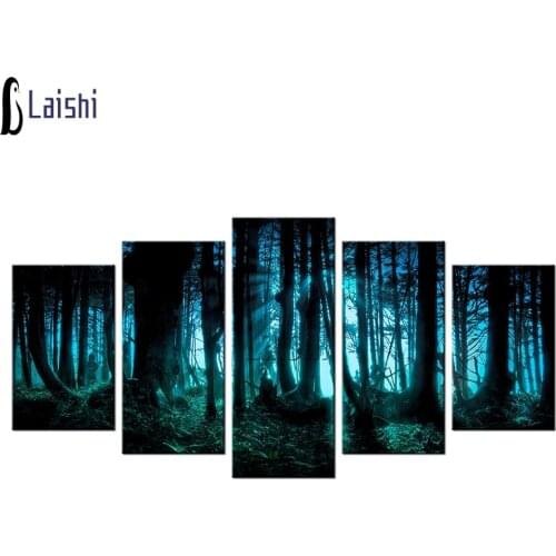 5pcs Diamond painting dream Tree Forest In Foggy diamond embroidery 5D rhinestone mosaic diamond inlaid landscape pattern decor