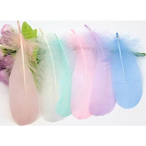 Mix Color Plumes Swan Feathers10-15cm Goose Feather Stage Plumes Dreamcatcher Washed Goose Down Fluffy Plume for Wedding 50pcs