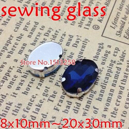 Montana Color Sew On Crystal Oval Fancy Stone With Metal Claw Setting8x10mm,10x14mm,13x18mm,18x25mm,20x30mm For Jewelry,garment