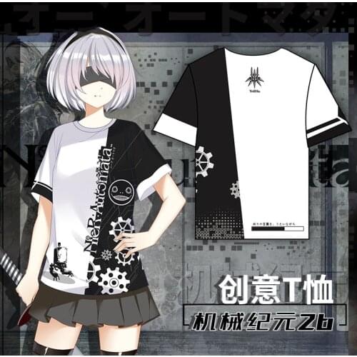 Anime NieR:Automata YoRHa NO 2B Theme Cosplay Fashion T-shirt Fashion Pullovers Short Sleeve Tee Tops Casual Summer Unisex
